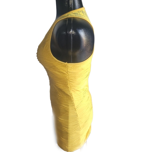 QED London Yellow Women's Tank Bodycon Mini Dress M - Picture 4 of 6